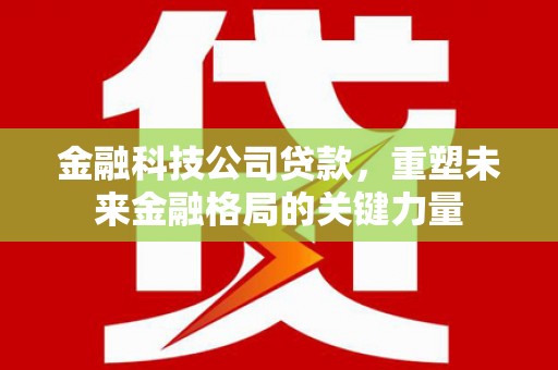 曲沃金融科技公司贷款，重塑未来金融格局的关键力量