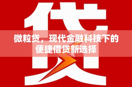 曲沃微粒贷，现代金融科技下的便捷借贷新选择