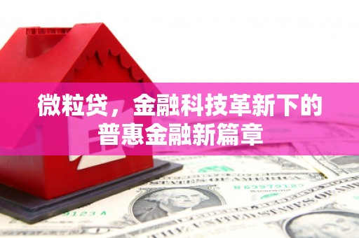 曲沃微粒贷，金融科技革新下的普惠金融新篇章