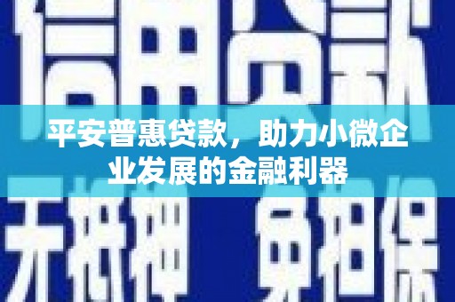 曲沃平安普惠贷款，助力小微企业发展的金融利器